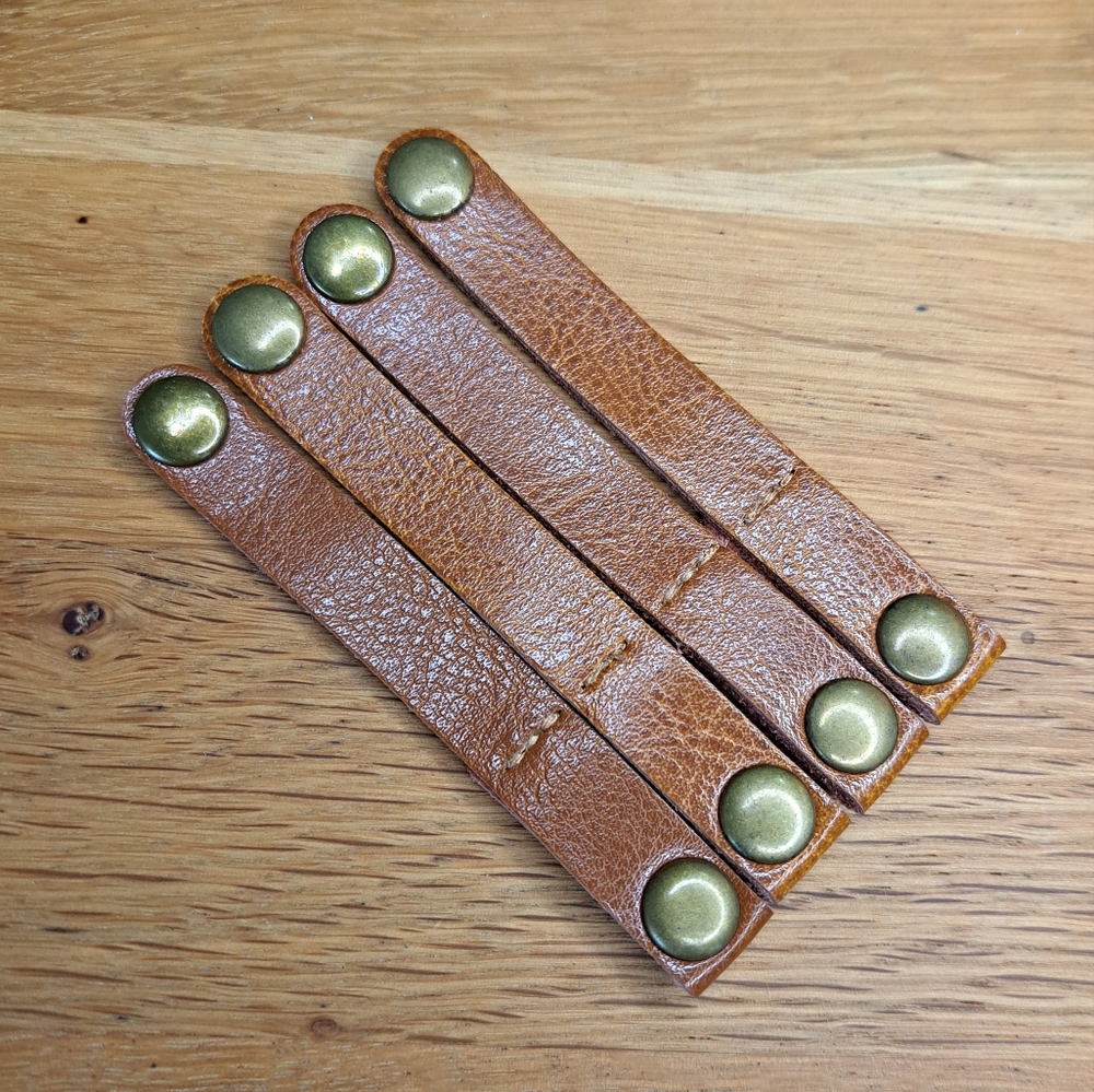 Purse or belt leather repair loops/snaps/extenders/keepers x4